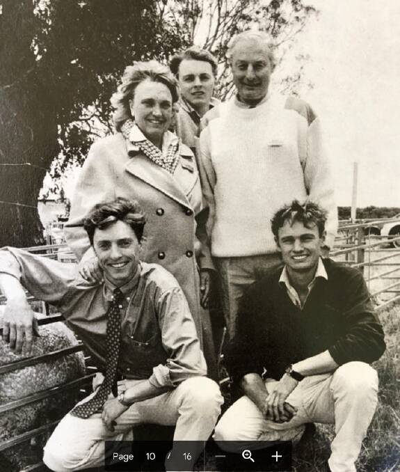 Susan, Peter, Michael, James and Andrew Lytton-Hitchins at Kyabra Station, Kentucky 1998.