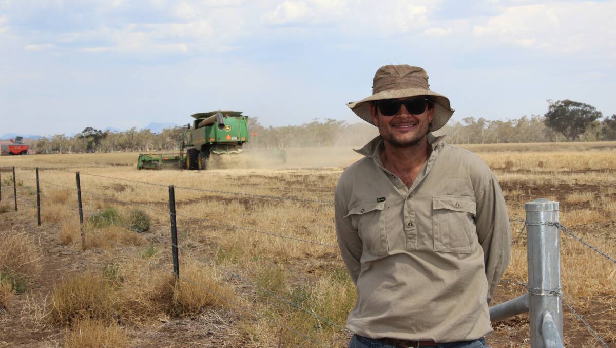 Tony Single was busy with harvest at Narratigah Coonamble NSW despite the dry season