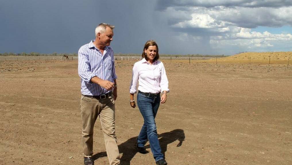 LNP member for Gregory Lachlan Millar during a trip to Longreach with state LNP leader Deb Frecklington. 