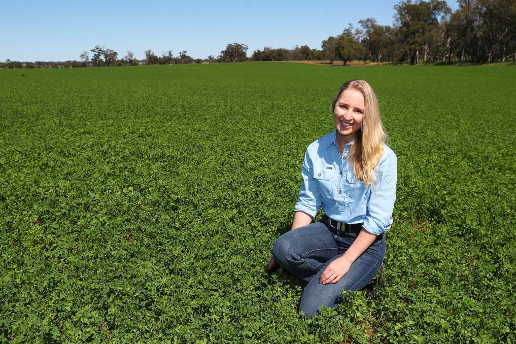 2021 Nuffield Scholar Claire Petterson, Collingullie will investigate global biosecurity practices which can be applied to hay businesses as part of her scholarship. Photo: Emma Hillier
