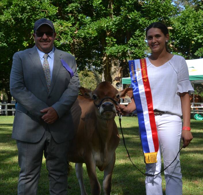 WNNER: Champion parader was Elly Simms, who exhibited Rivendell Oscar Elly, with judge Mark Mark Pattulo.
