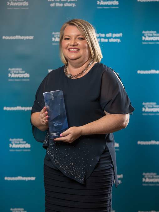 LOCAL HERO: Natasha Johnston was recognised for the work she does as founder and director of Drought Angels, supporting struggling farming families in Queensland. 