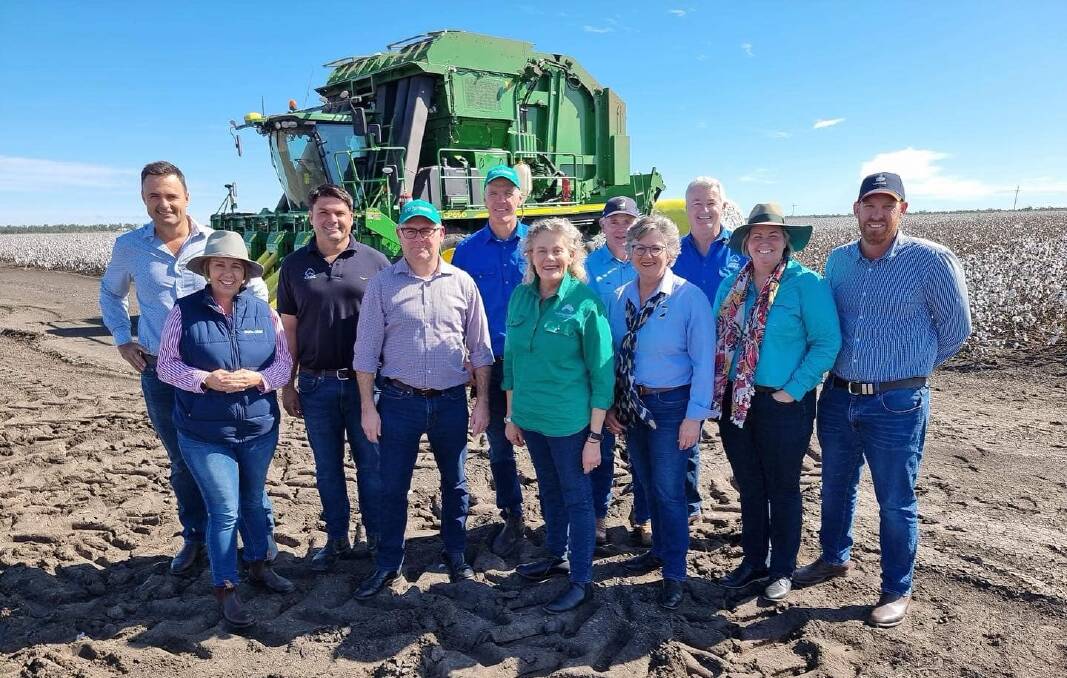 Federal Agriculture Minister Murray Watt met with industry leaders from the National Farmers Federation, Cotton Australia and AgForce in Emerald on Tuesday. Picture: AgForce 