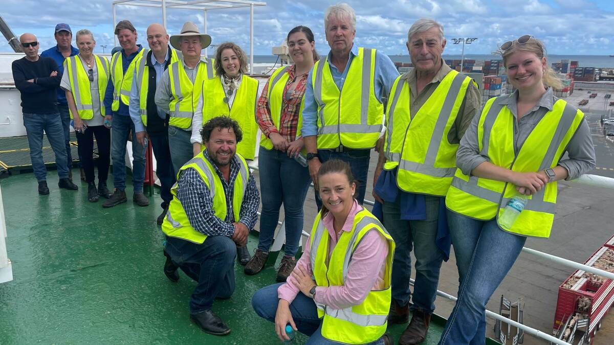 A cattle and sheep export vessel tour was held at Fremantle Port on April 12. Photo-Sheep Producers Australia. 