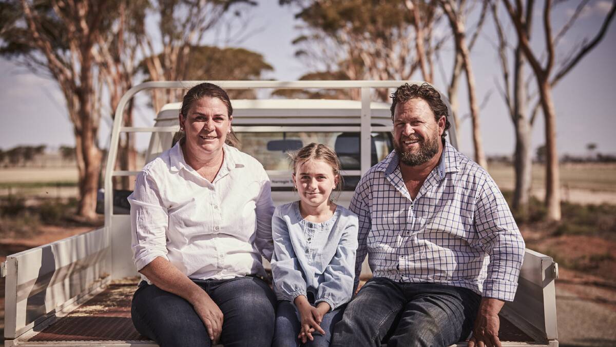 Sandra, Lily and Steven Bolt are woolgrowers at Corrigin, Western Australia.
