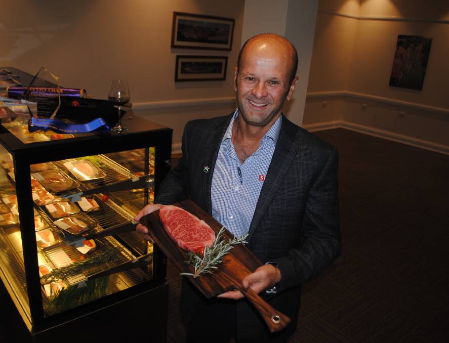 YUMMY: Stockyard's David Clark with best steak winner, Stockyard Wagyu Kiwami. 