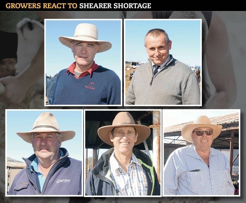 Woolgrowers express their concerns at top, from left, Cam Munro, Warren, Tony Inder, Wellington, at bottom, Richard Chalker, Darby's Falls, Mark Dawson, Nyngan and Nick Knowles, Wellington. Photos by Mark Griggs.