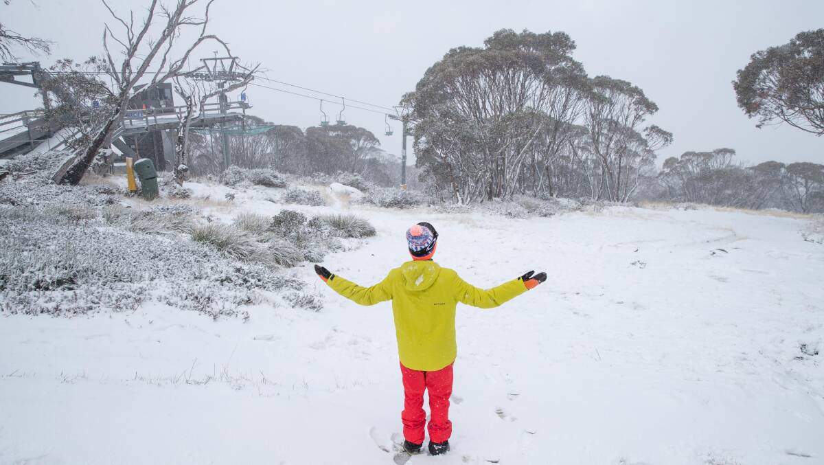 The snow is here! Pic of snow today at Thredbo, courtesy of Thredbo Village
