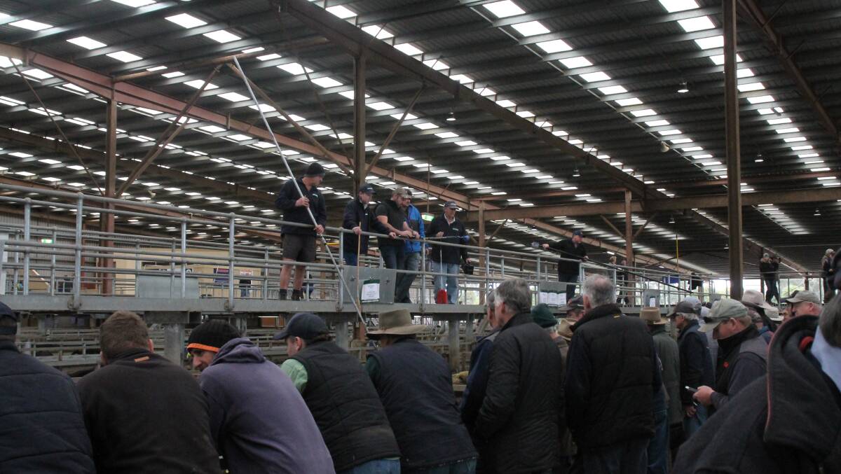 Sale on: Agents in action at the Pakenham Stor Sale last week.