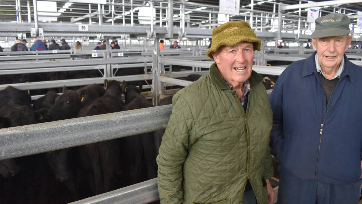 GOOD RESULT: Danny and brother Victor Spruce, Yendon, were happy with the prices they received for 20 steers and nine heifers at Ballarat.