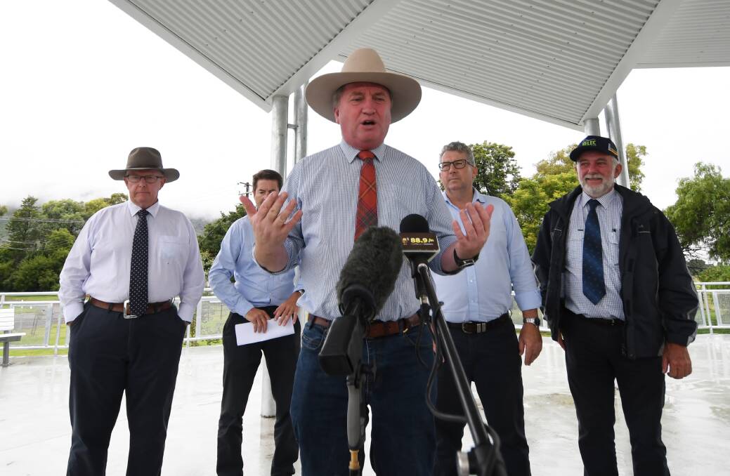 From left: Mark Coulton, Kevin Anderson, Barnaby Joyce, Keith Pitt and Russell Webb.
