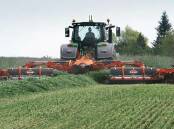 Kuhn's new FC 9330 RA mower conditioner with swath grouper.