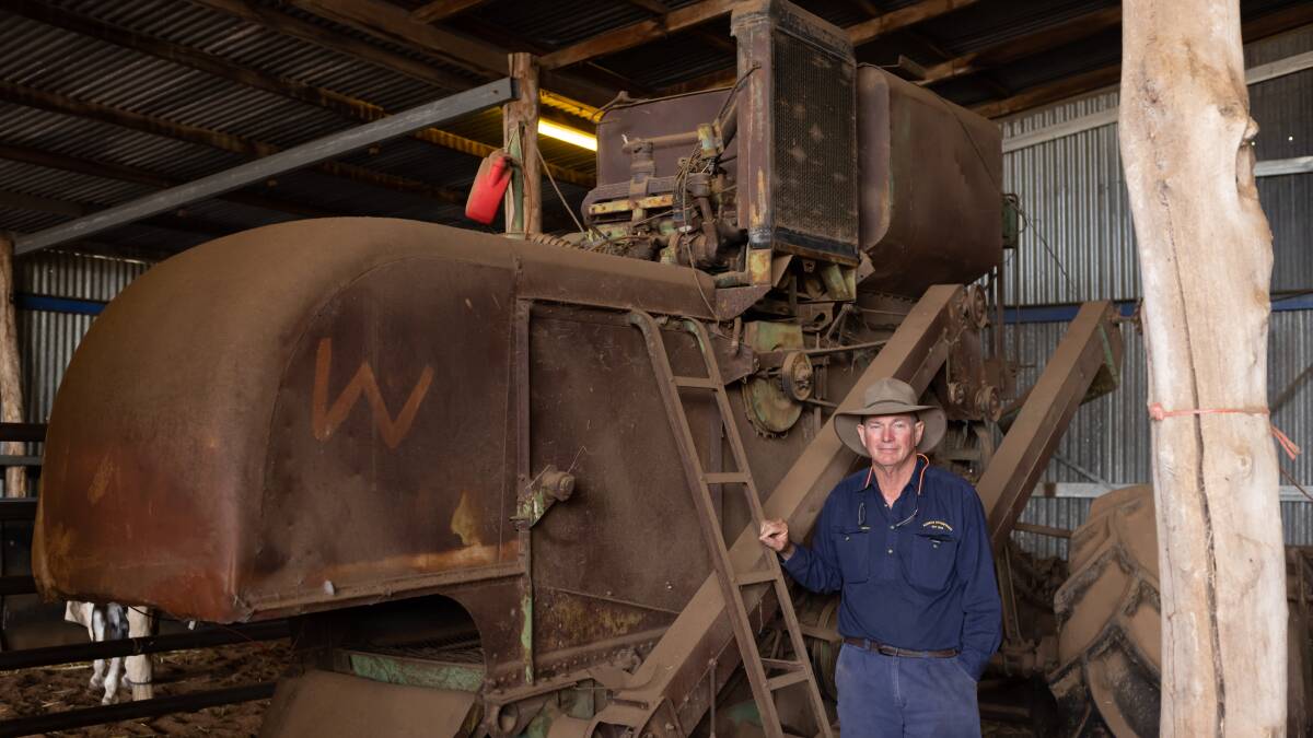 NSW producer Bruce Kirkby, Koiwon, Ballata, has kept an historic John Deere No.55, believed to be one of the first self-propelled harvesters to reach Australian soils.