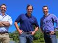 Accessible agtech: AgriWebb co-founders Kevin Baum, Justin Webb and John Fargher's business management software is gaining traction at home and abroad. 