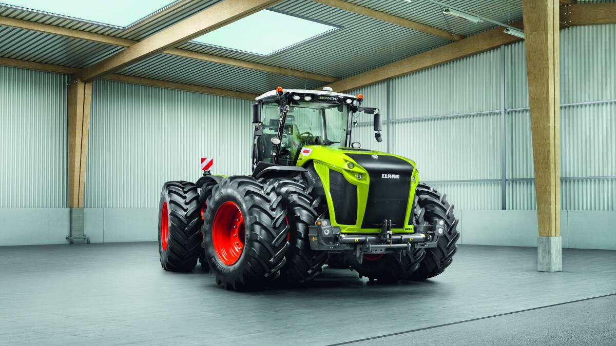 The Claas Xerion 5000 features a 12.8 litre six-cylinder Mercedes-Benz engine.