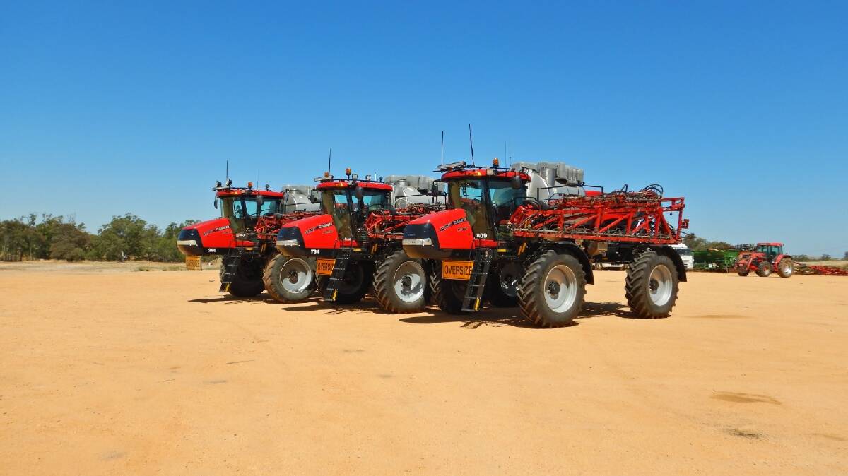 There were three, 120-foot Case IH Patriot 4430 self-propelled sprayers offered in the Corinella Farms unreserved clearance auction, with the 2020 model selling for $545,000.