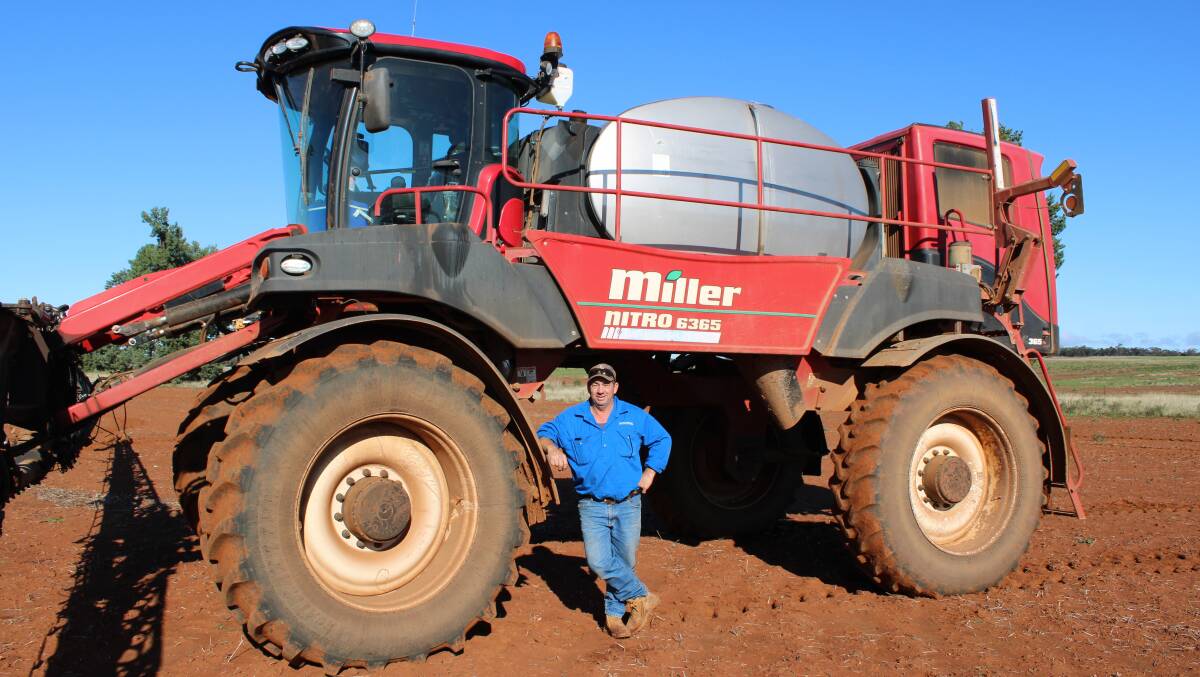 Worthwhile investment: NSW farmer Scott Rutledge says the Miller Spray-Air system on his Nitro front-mounted sprayer has enabled lower water application rates and, in turn, greater hectares covered before tank refills.