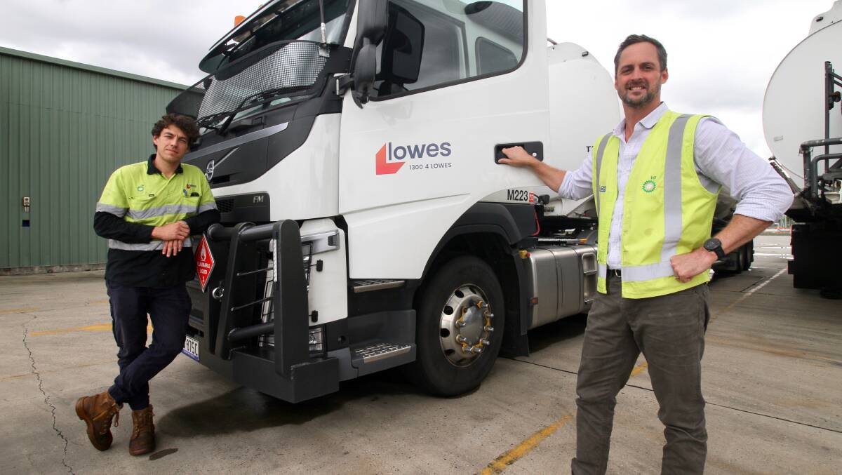 Fleet upgrade: Lowes Petroleum head of fleet and compliance Jake Myler with driver Alex Connell. 