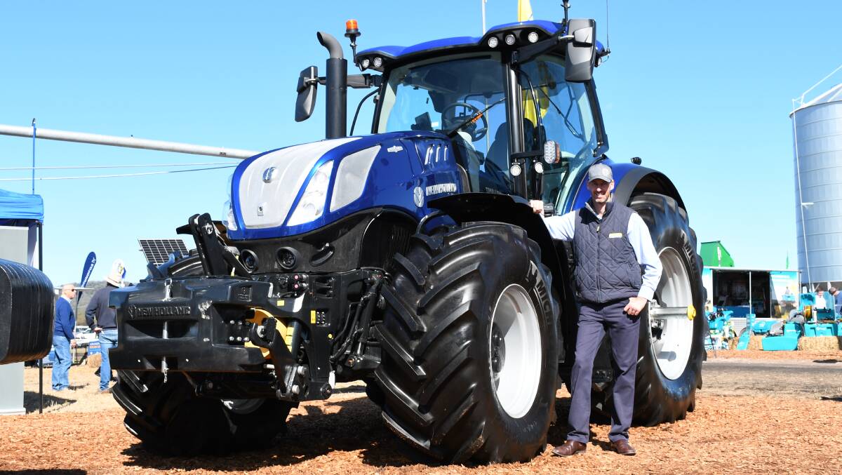 Striking presence: New Holland mixed farming and livestock product segment manager Ben Mitchell with the T7.315 HD in the special edition Blue Power paint. 
