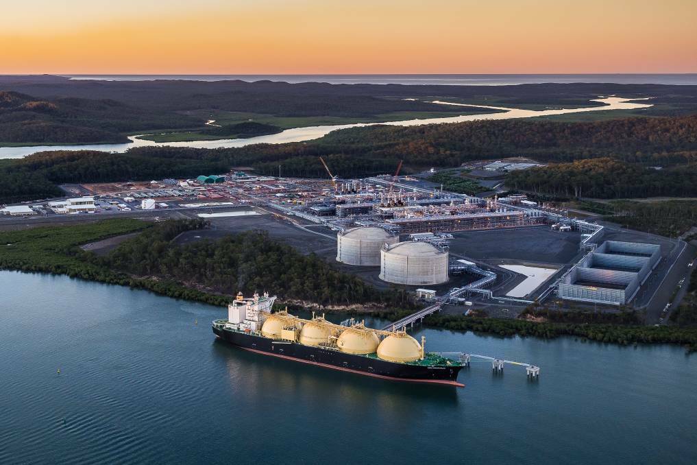 Liquefied Natural Gas bound for Japan being loaded at the Curtis Island gas hub in Gladstone, Queensland.