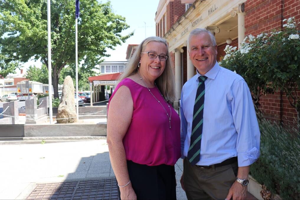 Nationals candidate for Eden-Monaro Sophie Wade and Nationals Leader Michael McCormack in Yass, NSW.