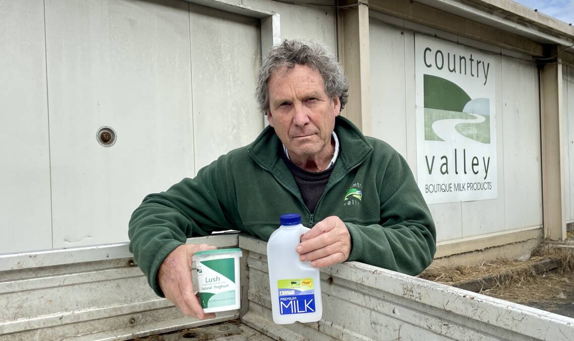 Country Valley owner John Fairley with some of the milk products. File picture by Hayley Warden