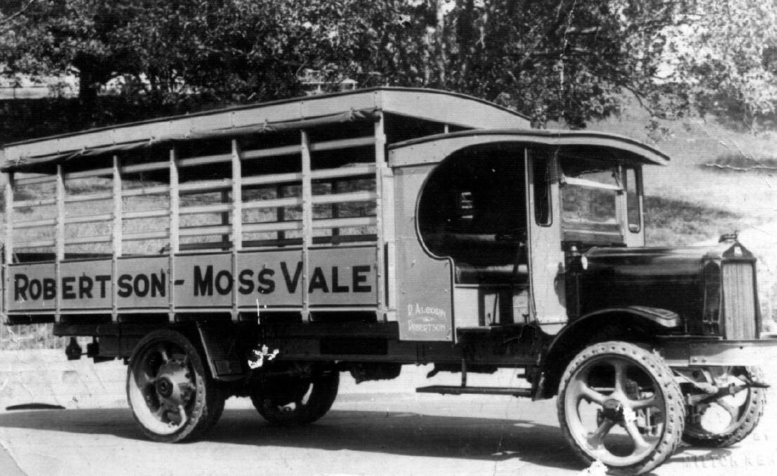 TO THE DEPOT: A motor truck collected milk from farmers along the way from Robertson, 1926. Photo: BDH&FHS.