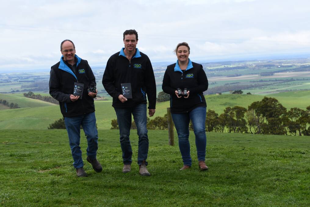 INNOVATORS: South Gippsland Dairy's Campbell Evans, managing director, Neil Walker, farm services and Shelley Walker, marketing manager.