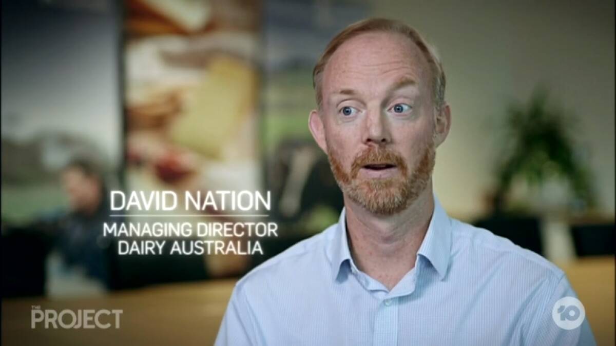 THE PROJECT: Dairy Australia chief executive Dr David Nation speaks to Channel 10 television's The Project. Photo courtesy of The Project.