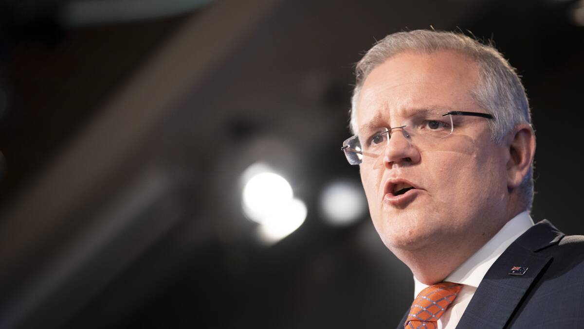 Prime Minister Scott Morrison laid out his government's agenda at a National Press Club address. Picture: Sitthixay Ditthavong