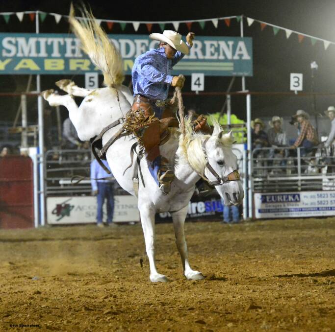 MITCHELL MAN: Saddle bronc rider from Mitchell Greg Hamilton pictured on Cajoun Man has made it to the national finals. - Picture: www.dephotos.com.au