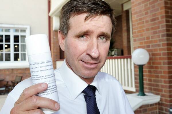 SHAKE-UP: Zanda McDonald says the 'recipe' of this still unregistered pain relief product for use on cattle is right, promising big gains for the beef industry on the animal welfare battleground. Picture: RODNEY GREEN. 