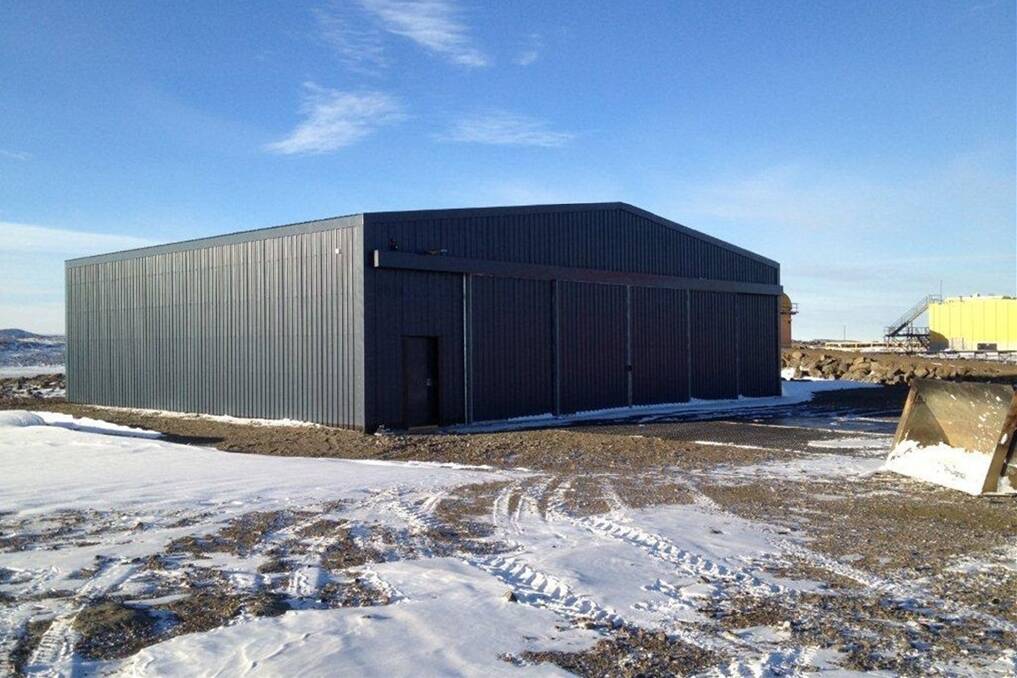 The helicopter hangar for the Australian Government in Antarctica, constructed by Swan Hill Engineering.