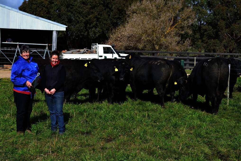 Karoo Angus co-principal and Angus NSW State committee chairperson Annie Scott (right) at the Karoo Angus Beef Week open day last year, Meadow Flat, and Lyn Frecklington, Hollywood Angus, Peak Hill.