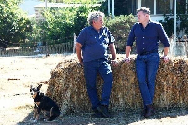 Cuballing, WA, farmer Bruce Dixon and 60 Minutes' Michael Usher. Photo: Twitter