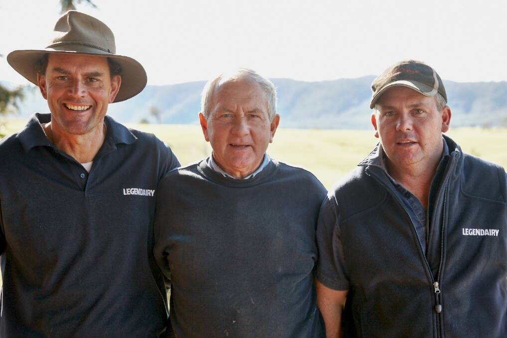 Todd Whyman, Ken and Luke Kimber are Australian Dairy Legendairy advocates from Bega.
