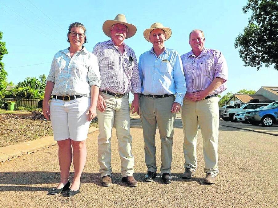 KCA executive officer Catherine Marriott (left), KCA president Peter Camp, Agriculture and Food Minister Ken Baston and DAFWA operations manager Andrew Negline at the opening of the NBF office in Broome.