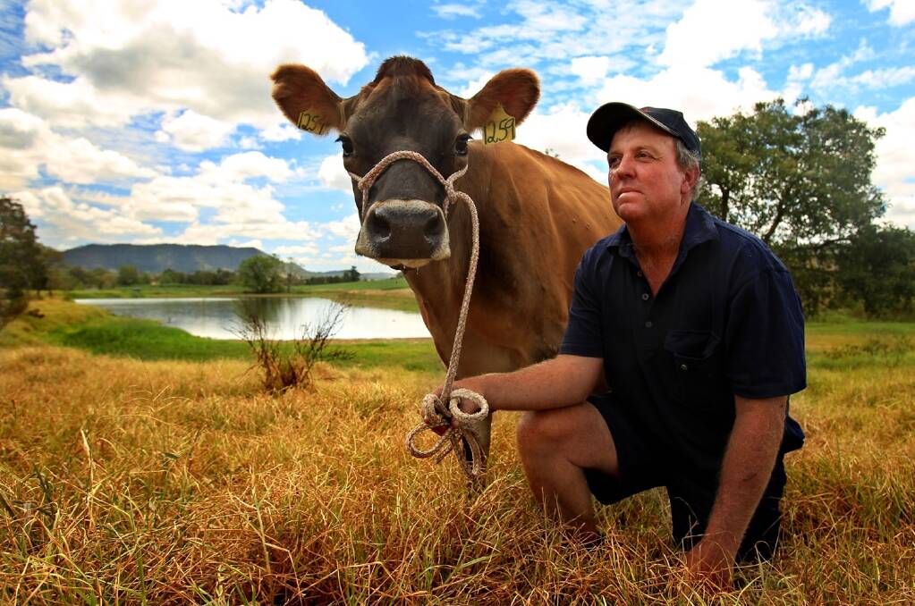 David Williams on his Vacy property. When his father started dairy farming in the Vacy area more than 60 years ago there were more than 50 farms. Now the Williams farm is the only one.