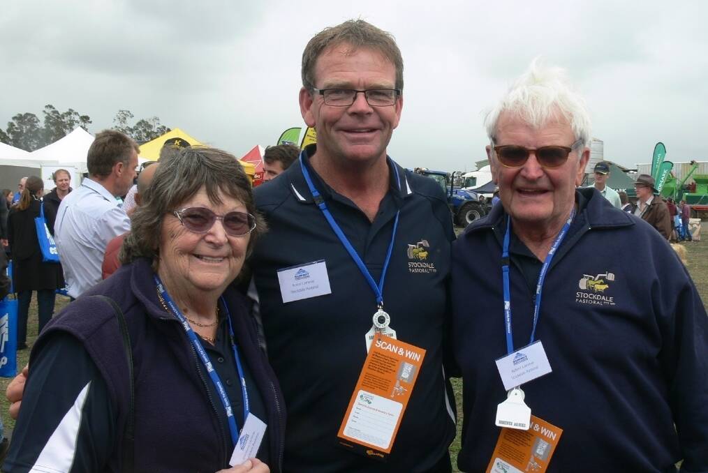 Robin Lammie (centre) with his parents, Christine and Robert. The family was involved in dairyfarming until 1994, then ran a transport business, before returning to farming in 2013.