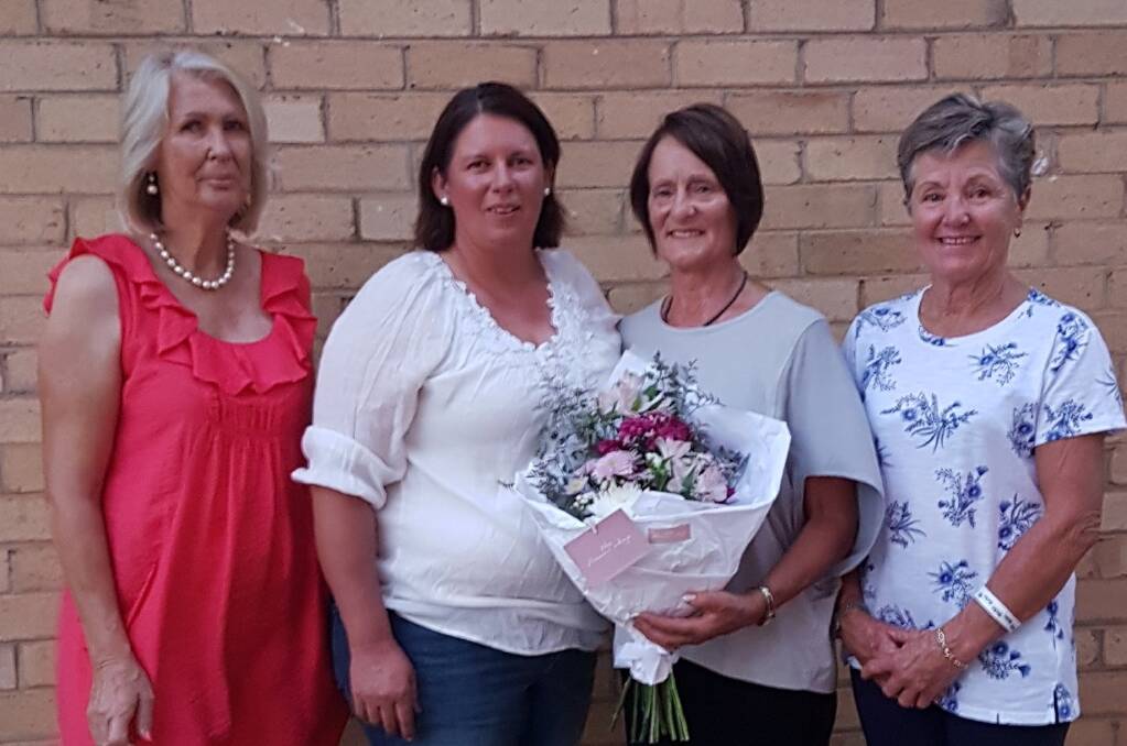 2017 Power of Women award winner Pam Malcolm, Stewarton, Vic (second from right); with former winners Lyn Boyd, Brunchilli Jerseys, Finley, NSW (at left) and Jenny Grey, Kiama, NSW (at right) and event organiser Jade Sieben, Torrumbarry, Vic (second from left).