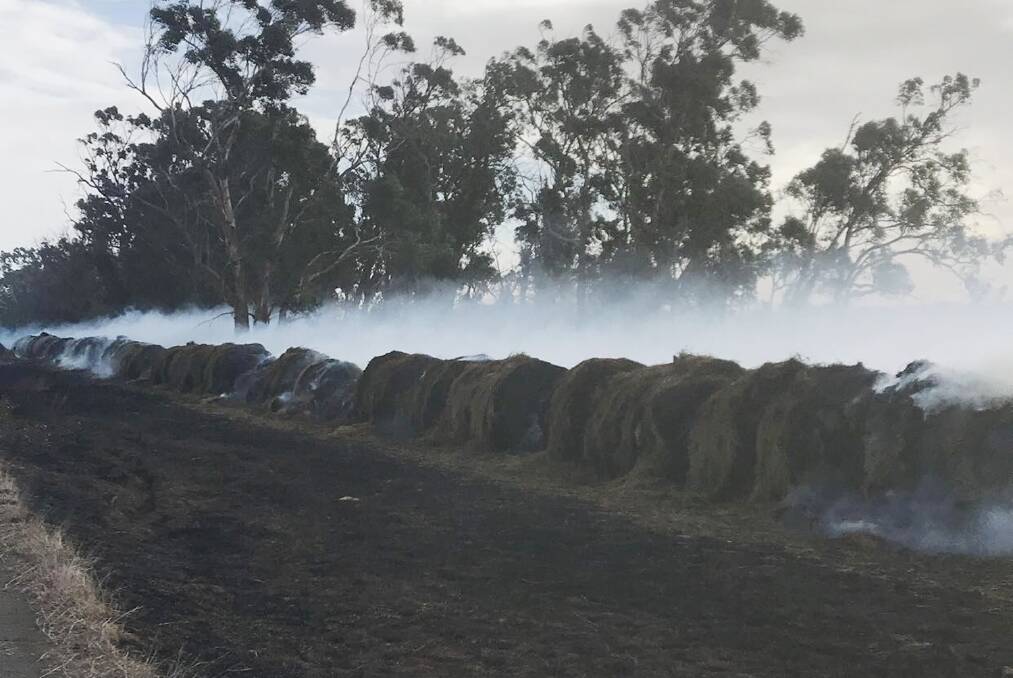 Damaged hay on farm. Picture by Richard Christison