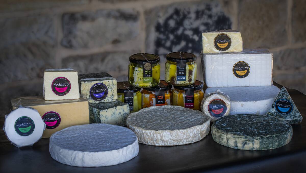 MOUTH-WATERING: The delicious range of cheeses at High Valley Cheese Co, Mudgee, including triple cream brie, Colly Blue and caerphilly cheeses.