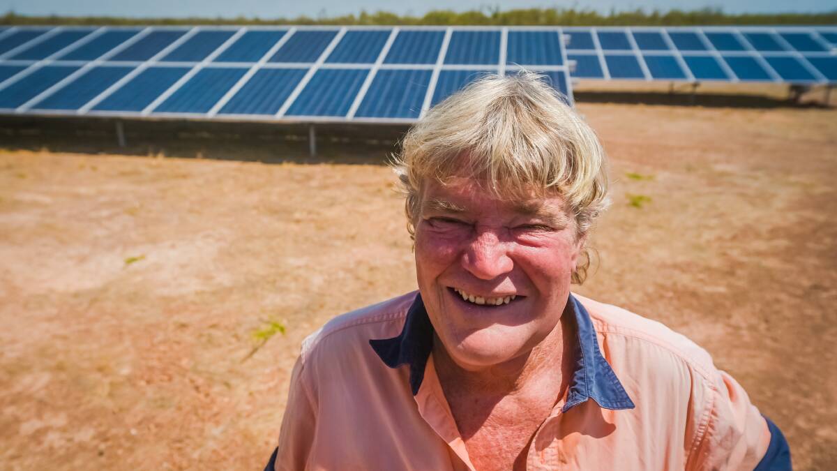 SUN'S UP: Doug Scouller, Normanton Solar Farm, will begin exporting 100 per cent of the Normanton region's daytime power in the next fortnight. The five megawatt power station is providing power for an area which is slightly bigger than Tasmania. Photo - Kelly Butterworth. 