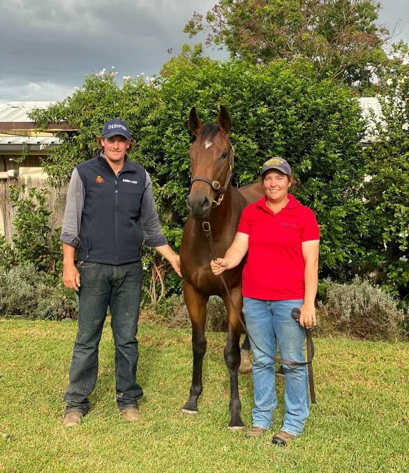 Angus McAlpine, Eureka Stud Cambooya with Madeline St. Ledger who is undergoing a Fast Track Traineeship with the McAlpines. 