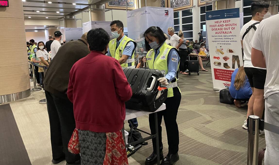 Extra checks by Indonesian security staff at the Jetstar boarding gate at Denpasar's Ngurah Rai International Airport in Bali. 