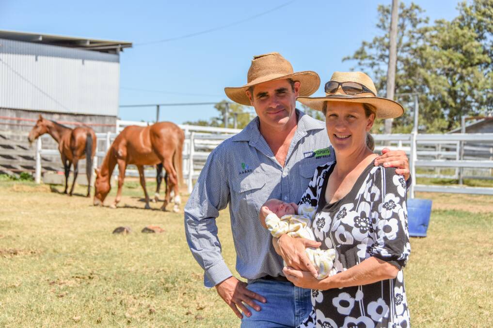 Steven and Ursula Keating with baby Andrew on their property Coleridge outside of Chinchilla after what they describe as a traumatic birthing experience.  