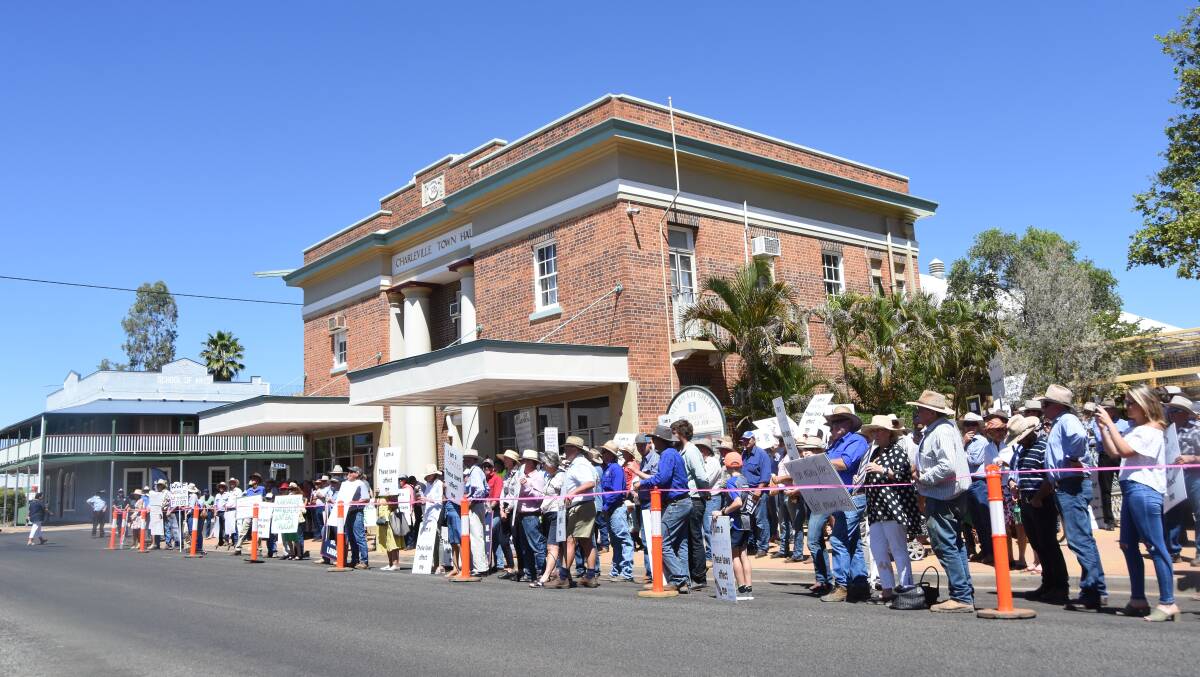 The crowd at the Charleville Town Hall. 