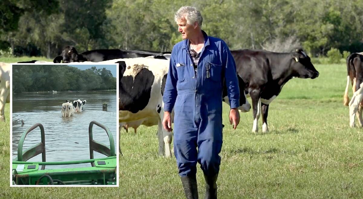 Julian Biega on his Manning Valley farm that has been impacted by countless natural disasters recently. Photos: Main image LLS and inset Julian Biega