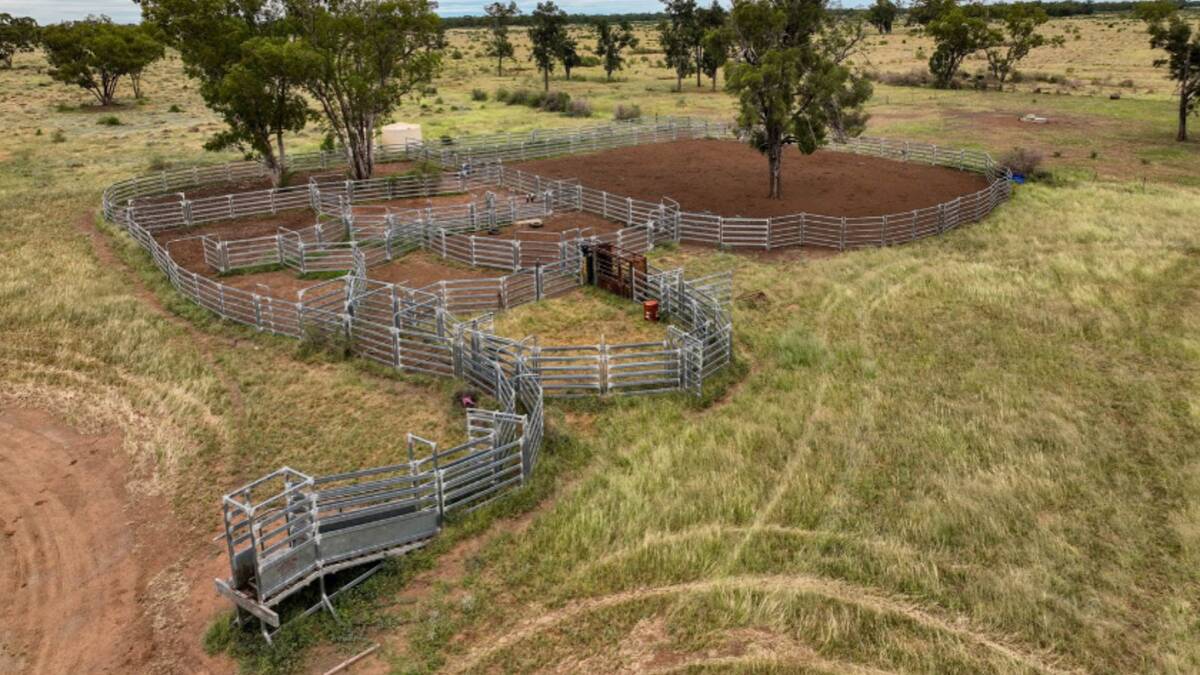 The substantial set of 600 head capacity M&M steel cattle yards is equipped with a crush, loading ramp and has larger holding yards. Picture supplied