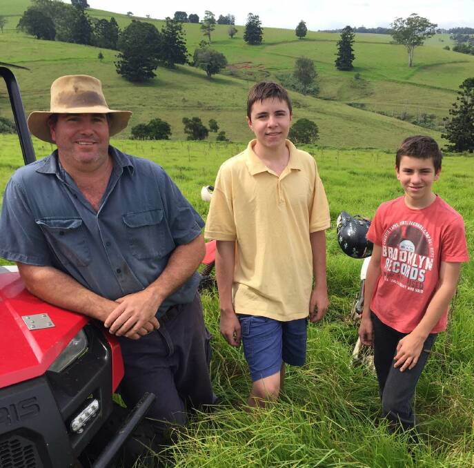 TOP OF THE WORLD: Killarney cattle producer Paul Taylor and his sons Harrison and Josh enjoying a excellent season on the Acacia Plateau near Killarney. 